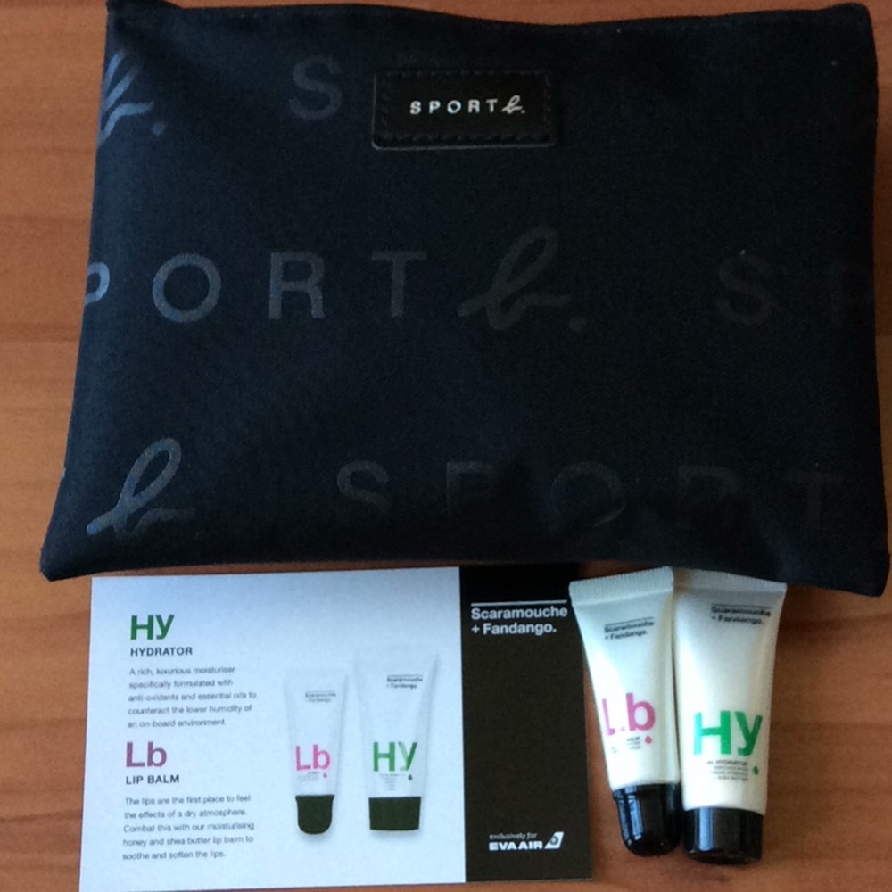 Sport b travel pouch and toiletries